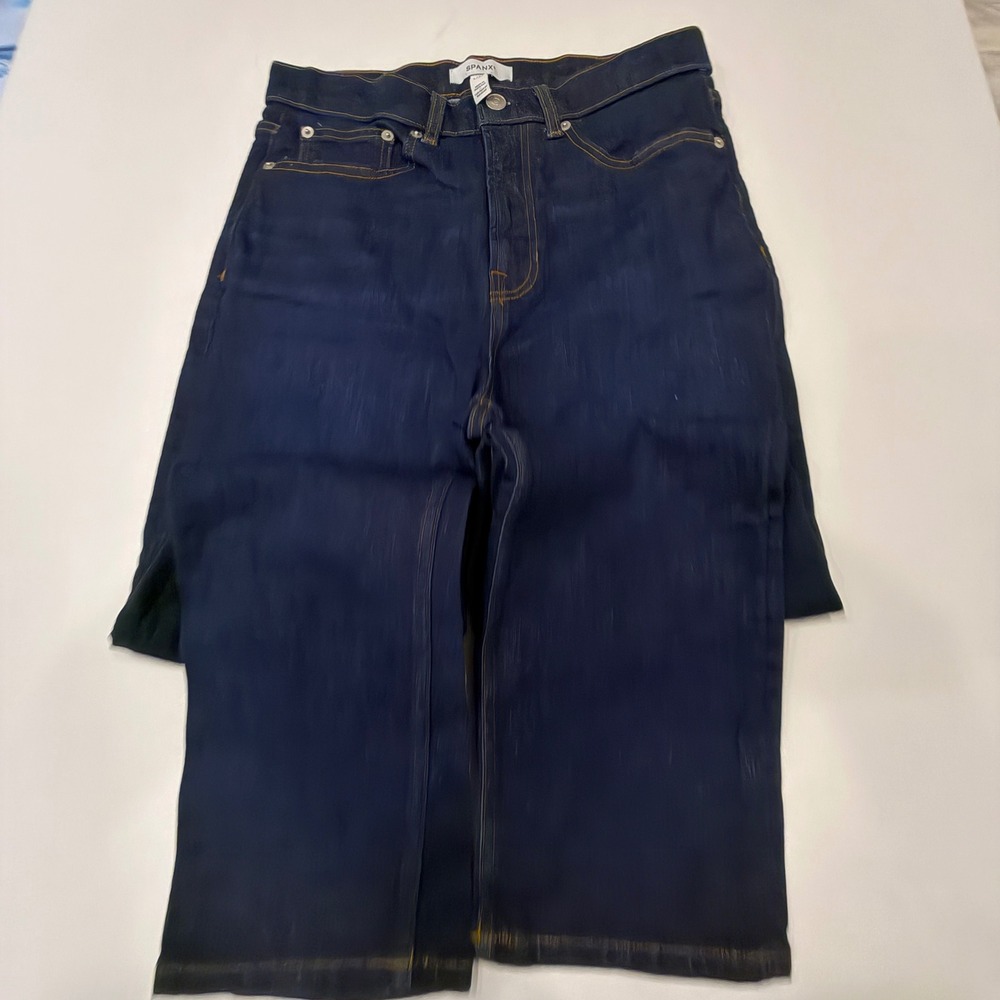 Spanx Midnight Shade Ankle Straight Leg Jeans Dark Wash High Rise 12 21271R